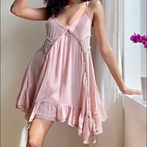 Free People Stay w/ me Trapeze Slip Dress, Sz Lg